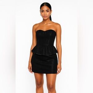 Lurker Label by Matix Strapless Black Peplum Women’s Dress Size S Edgy Y2K Vibes